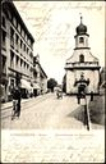 Hirschberg i. Schles. Bahnhofstrasse mit Marienkirche [Dokument ikonograficzny]