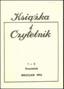 Książka i Czytelnik, 1993, nr 1/2