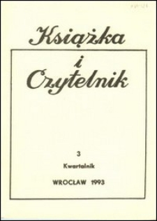 Książka i Czytelnik, 1993, nr 3