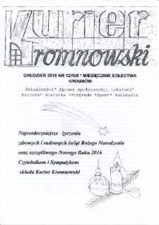 Kurier Kromnowski. Miesięcznik Sołectwa Kromnów, 2015, nr 12 (105)