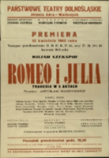 Romeo i Julia - afisz premierowy [Dokument życia społecznego]