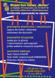 Zaproszenie na zajęcia w MDK "Muflon" [Dokument ikonograficzny]