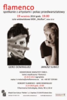 Flamenco: spotkanie z artystami i pokaz przedwarsztatowy [Dokument ikonograficzny]