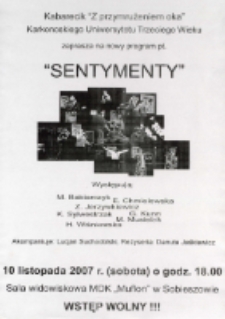 Sentymenty : kabaret [Dokument ikonograficzny]