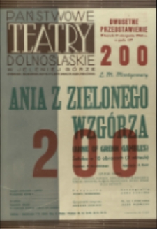 Ania z Zielonego Wzgórza - afisz premierowy [Dokument życia społecznego]