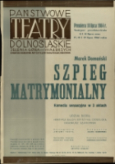 Szpieg matrymonialny - afisz premierowy [Dokument życia społecznego]