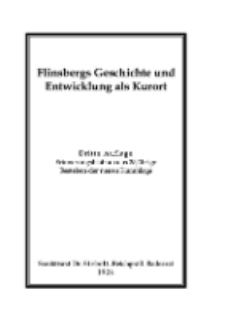 Flinsbergs Geschichte und Entwicklung als Kurort [Dokument elektroniczny]