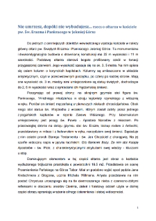 Nie umrzesz, dopóki nie wybudujesz... Rzecz o ołtarzu w kościele pw. sw. sw. Erazma i Pankracego w Jeleniej Górze