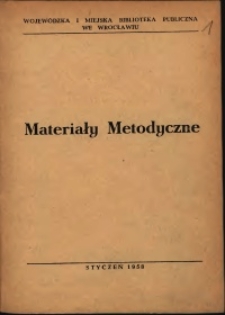 Materiały metodyczne, 1958, nr 1