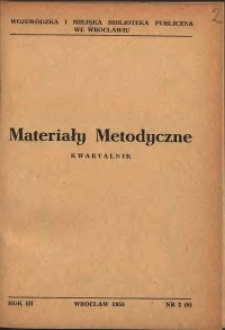 Materiały metodyczne : kwartalnik, R. III, 1958, nr 2 (8)