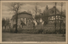 Schlesische Bauernhäuser. Reibnitz. Evang. Bethaus und Pfarrhaus [Dokument ikonograficzny]