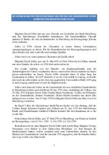 Die Entwicklung des Protestantismus und der Bau der Gnadenkirche in den Schriften von Magister David Zeller [Dokument elektroniczny]