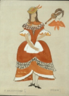 Sylwia I [Projekt kostiumu do sztuki "Niestałość serc"] [Dokumenty życia społecznego]