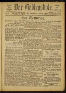 Der Gebirgsbote, 1917, nr 19 [17.02]