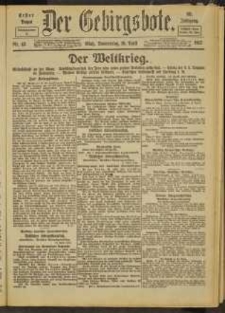 Der Gebirgsbote, 1917, nr 43 [19.04]