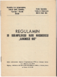 Regulamin XII Ogólnopolskiego Rajdu Narciarskiego PTTK "Karkonosze 1967" [Dokument życia społeczmego]