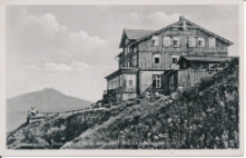 Riesengebirge, Prinz-Heinrich-Baude 1410 m ü. d. M. Blick n.d Schneekoppe [Dokument ikonograficzny]