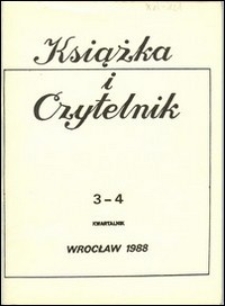 Książka i Czytelnik, 1988, nr 3/4