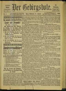 Der Gebirgsbote, 1919, nr 5 [15.01]