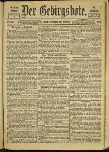 Der Gebirgsbote, 1919, nr 23 [26.02]