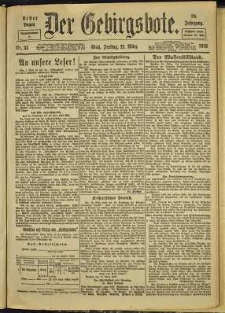 Der Gebirgsbote, 1919, nr 33 [21.03]