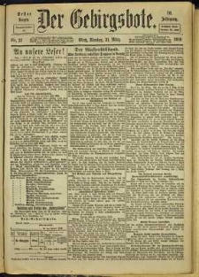 Der Gebirgsbote, 1919, nr 37 [31.03]
