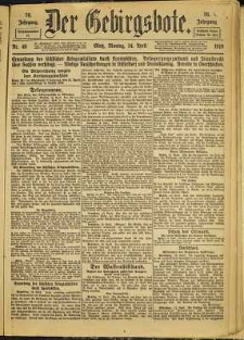 Der Gebirgsbote, 1919, nr 49 [14.04]