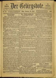Der Gebirgsbote, 1919, nr 54 [22.04]