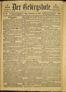 Der Gebirgsbote, 1919, nr 56 [24.04]