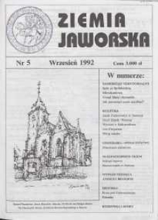Ziemia Jaworska : miesięcznik samorządowy Ziemi Jaworskiej, 1992, nr 5