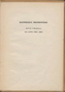 Materiały metodyczne : kwartalnik. Spis treści za lata 1961-1965