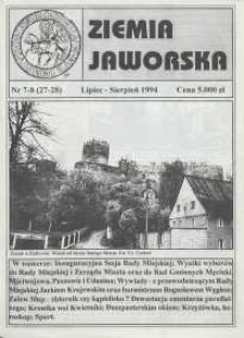 Ziemia Jaworska : miesięcznik samorządowy Ziemi Jaworskiej, 1994, nr 7/8