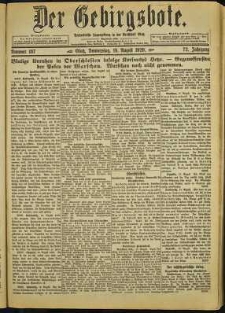 Der Gebirgsbote, 1920, nr 187 [19.08]