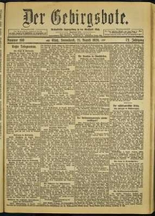 Der Gebirgsbote, 1920, nr 189 [21.08]
