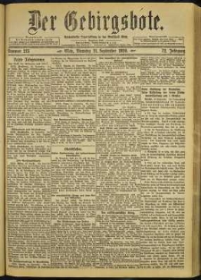 Der Gebirgsbote, 1920, nr 215 [21.09]
