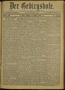 Der Gebirgsbote, 1920, nr 250 [31.10]
