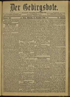 Der Gebirgsbote, 1920, nr 263 [17.11]