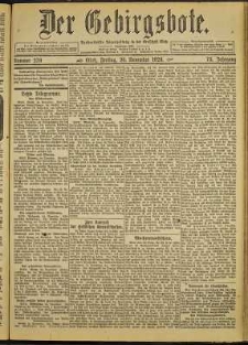 Der Gebirgsbote, 1920, nr 270 [26.11]