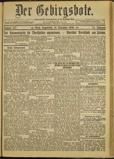 Der Gebirgsbote, 1920, nr 271 [27.11]