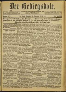 Der Gebirgsbote, 1920, nr 272 [28.11]