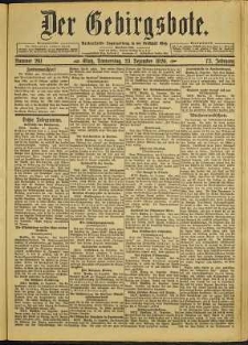 Der Gebirgsbote, 1920, nr 291 [23.12]
