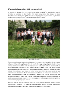 27 wycieczka Rajdu na Raty 2016 – do Andrzejówki [Dokument elektroniczny]