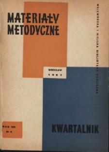 Materiały metodyczne : kwartalnik, R. VIII, 1963, nr 4