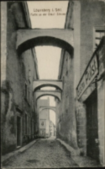 L&ouml;wenberg i. Schl. Partie an der Schul - Strasse [Dokument ikonograficzny]