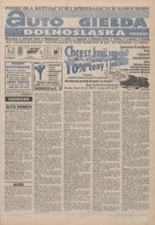 Auto Giełda Dolnośląska : pismo dla kupujących i sprzedających samochody, R. 4, 1995, nr 21 (162) [16.05]