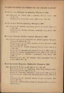 Wybór recenzji za okres 1.XI.1966-31.III.1967