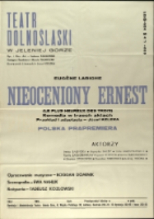 Nieoceniony Ernest - afisz premierowy [Dokument życia społecznego]