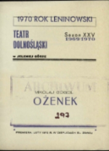 Ożenek - program [Dokument życia społecznego]