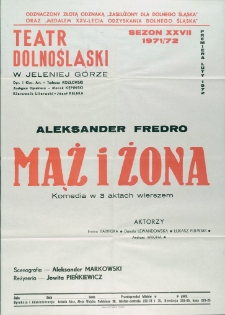 Mąż i żona - afisz premierowy [Dokument życia społecznego]