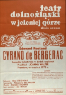 Cyrano de Bergerac - afisz premierowy [Dokument życia społecznego]